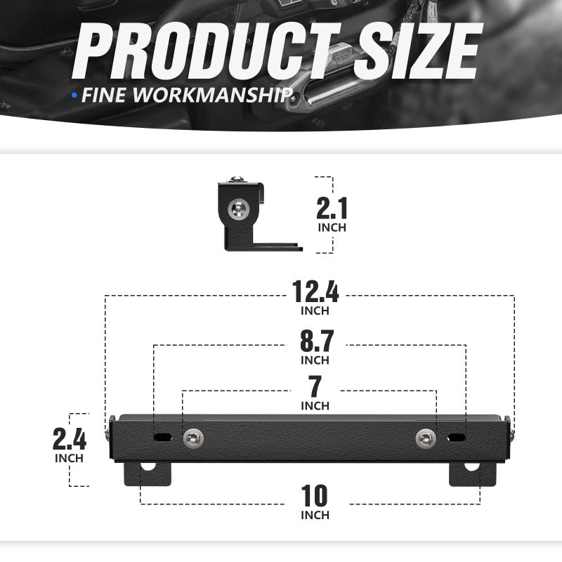 YZONA Flip-Up Winch License Plate Frame Compatible with 10" Hawse Fairlead, Universal Front License Bracket Holder Relocation, Bumper Winch Mount Roller, Fit for Most Pickup Trucks Off-Road Cars SUVs - Image 5